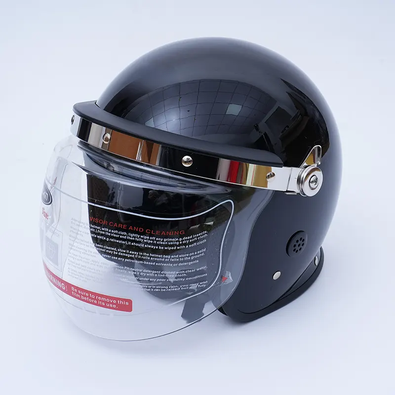 Capacete anti-motim com viseira transparente