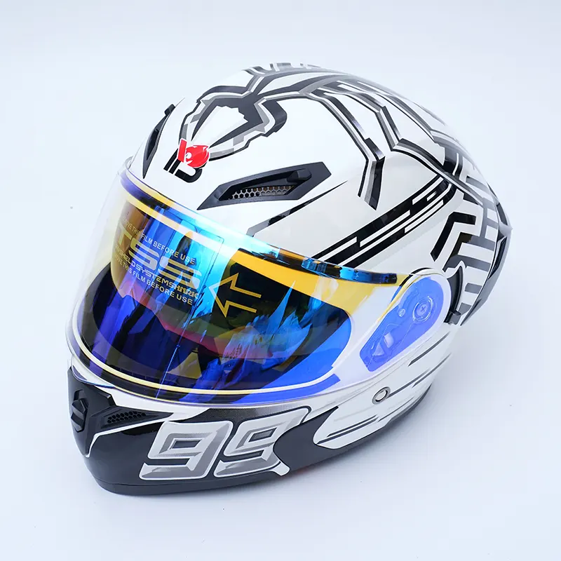 Capacete gráfico completo para motociclista
