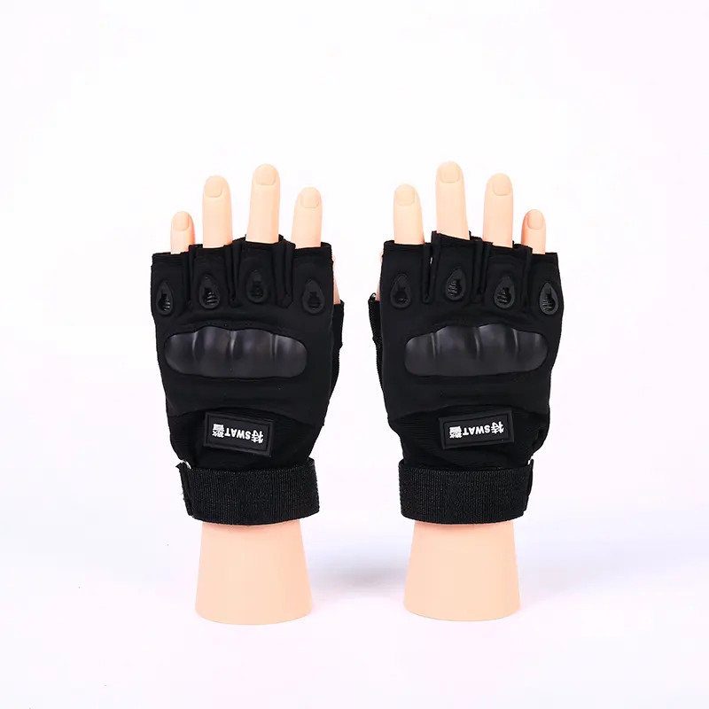 Luvas táticas básicas de meio dedo