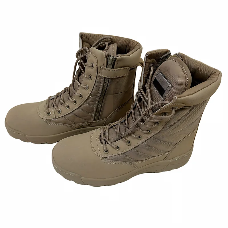 Botas táticas com zíper lateral bronzeado